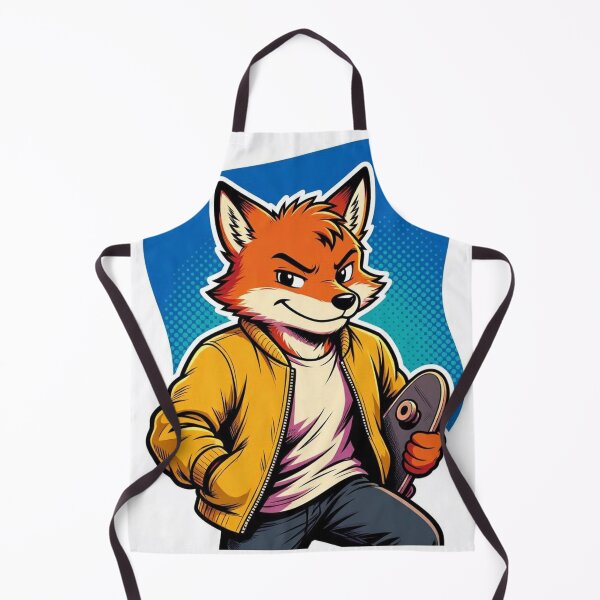 Item preview, Cool Skater Fox Retro Cartoon Illustration designed and sold by ElvisVintagePosters.