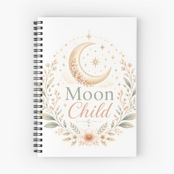 Item preview, Moon Child Crescent Moon Celestial Floral Boho Art designed and sold by CasadiFrequenza.
