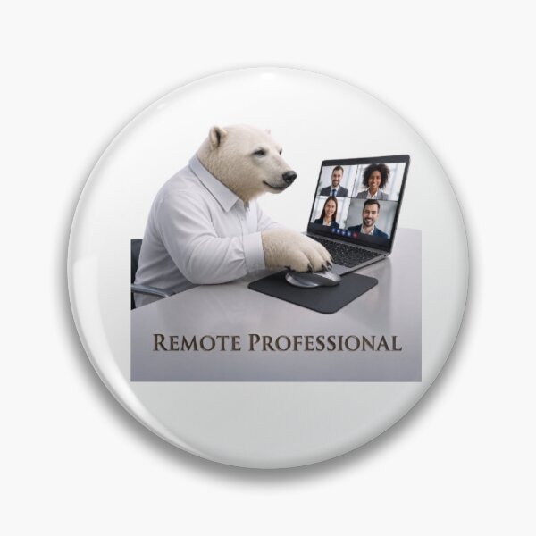 Item preview, Corporate Polar Bear Working Remotely designed and sold by Northern Glow Art.