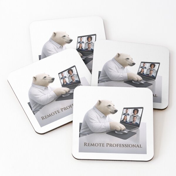 Item preview, Corporate Polar Bear Working Remotely designed and sold by Northern Glow Art.