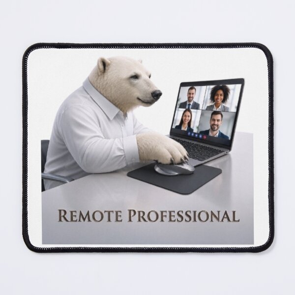 Item preview, Corporate Polar Bear Working Remotely designed and sold by Northern Glow Art.