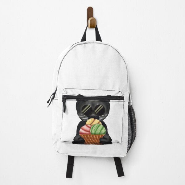 Item preview, Cool Black Cat Ice Cream Kawaii Dessert Cute Illustration designed and sold by More Prussian Blue.