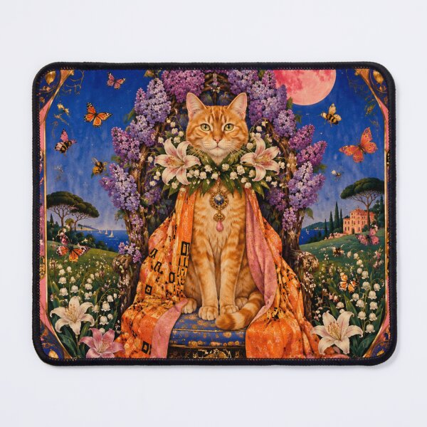 Item preview, The Majestic Cat - Lilac Garden under the Pink Moon designed and sold by Natalia-Vlad.