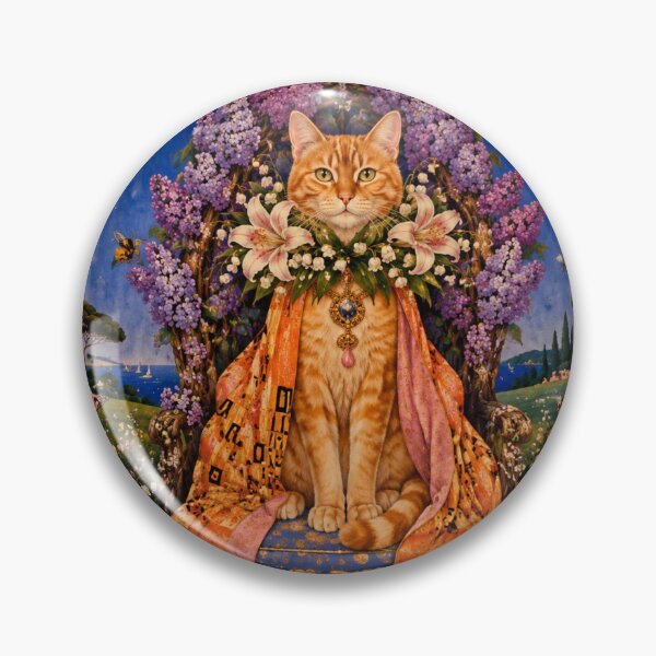 Item preview, The Majestic Cat - Lilac Garden under the Pink Moon designed and sold by Natalia-Vlad.