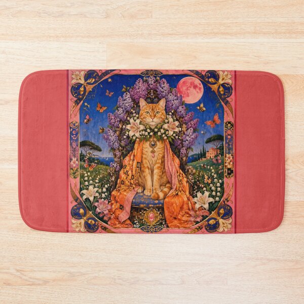 Item preview, The Majestic Cat - Lilac Garden under the Pink Moon designed and sold by Natalia-Vlad.