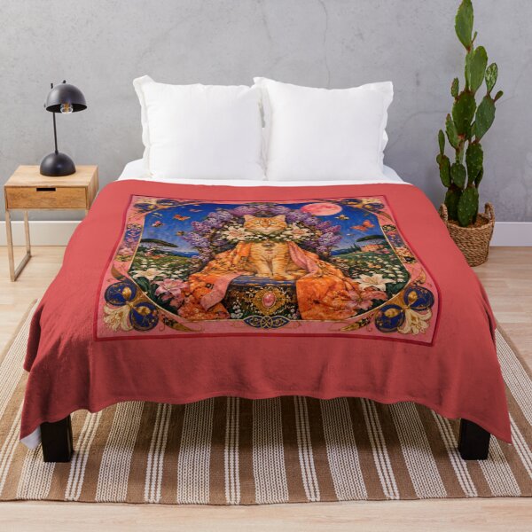 Item preview, The Majestic Cat - Lilac Garden under the Pink Moon designed and sold by Natalia-Vlad.