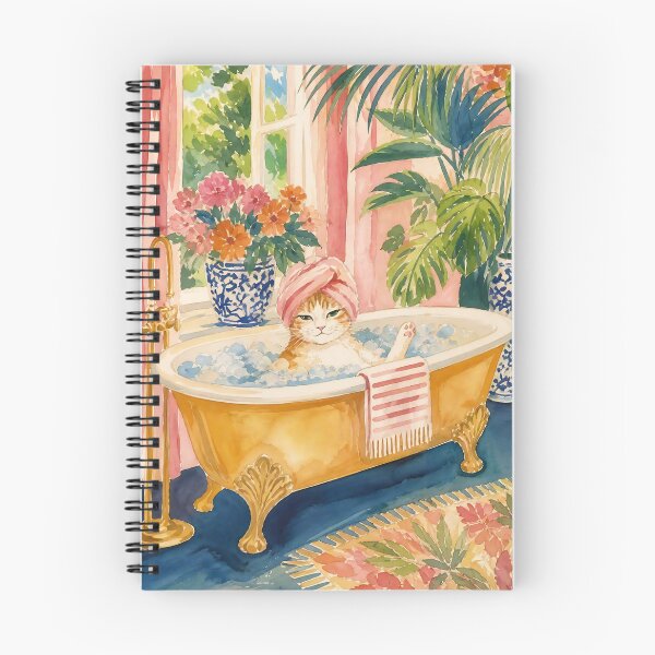 Item preview, Chinoiserie Cat Bathtime designed and sold by Magnolia Valley Art.