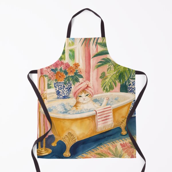 Item preview, Chinoiserie Cat Bathtime designed and sold by Magnolia Valley Art.