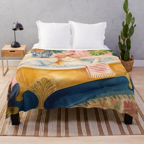 Item preview, Chinoiserie Cat Bathtime designed and sold by Magnolia Valley Art.