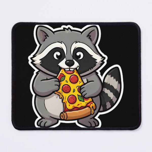 Item preview, Cute Kawaii Raccoon Eating Pizza Slice Trash Panda designed and sold by KCasual.
