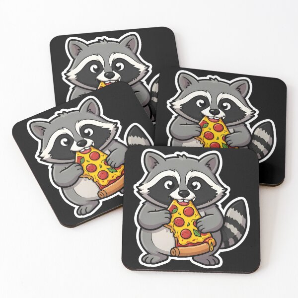 Item preview, Cute Kawaii Raccoon Eating Pizza Slice Trash Panda designed and sold by KCasual.