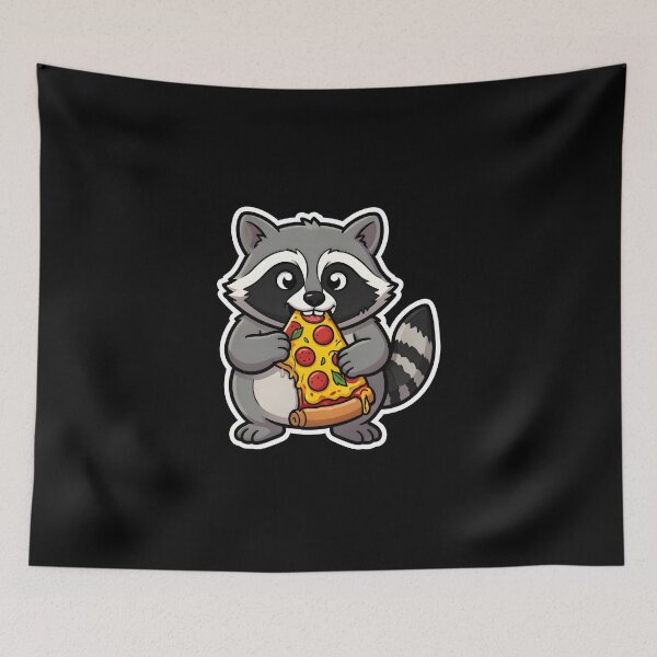 Item preview, Cute Kawaii Raccoon Eating Pizza Slice Trash Panda designed and sold by KCasual.