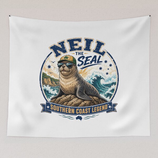 Item preview, Neil the Seal – Tasmania’s Favourite Flipper designed and sold by Holiday-Hunter.