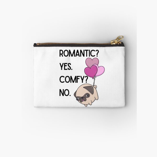 Item preview, Romantic? Yes. Comfy? No. Cute Pug with Heart Balloons Valentine's Day Design designed and sold by luckyhue.