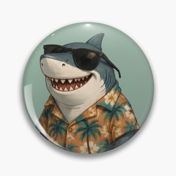Item preview,  ​"Retro Tropical Shark Illustration - Vintage Summer Aesthetic" designed and sold by Theshop611.