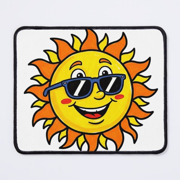 Artikelvorschau, Coole Cartoon-Sonne mit Sonnenbrille entworfen und verkauft von Pixele.