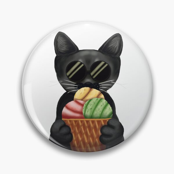 Item preview, Whimsigoth Black Cat Ice Cream | Spooky Cute Café Aesthetic designed and sold by More Prussian Blue.