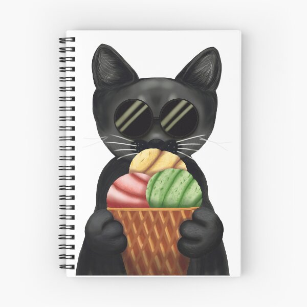 Item preview, Whimsigoth Black Cat Ice Cream | Spooky Cute Café Aesthetic designed and sold by More Prussian Blue.