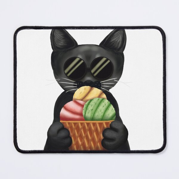 Item preview, Whimsigoth Black Cat Ice Cream | Spooky Cute Café Aesthetic designed and sold by More Prussian Blue.