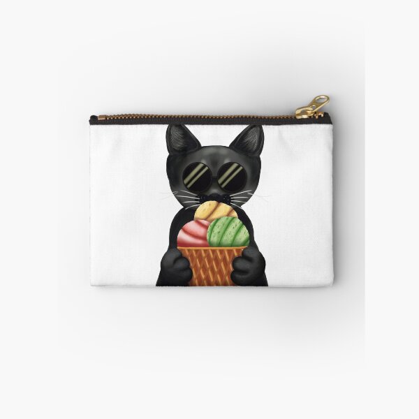 Item preview, Whimsigoth Black Cat Ice Cream | Spooky Cute Café Aesthetic designed and sold by More Prussian Blue.