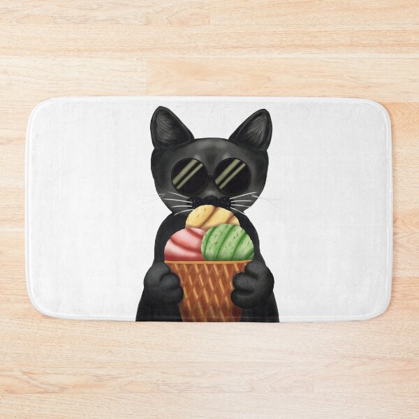 Item preview, Whimsigoth Black Cat Ice Cream | Spooky Cute Café Aesthetic designed and sold by More Prussian Blue.