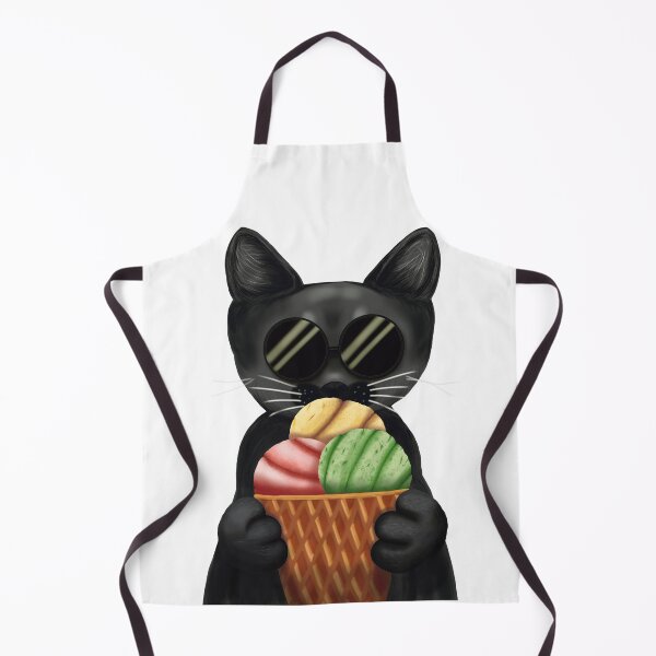 Item preview, Whimsigoth Black Cat Ice Cream | Spooky Cute Café Aesthetic designed and sold by More Prussian Blue.