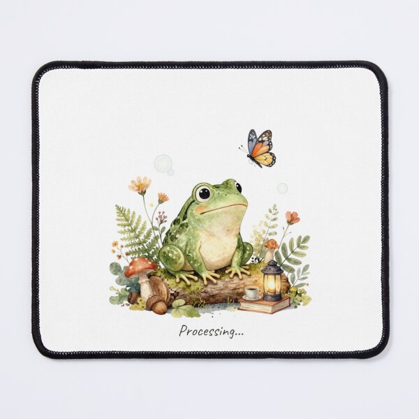 Item preview, Processing... | Cute Cottagecore Frog Watercolor Sticker | Cozy Woodland Frog Art designed and sold by Cozy Chaos Studio Co.