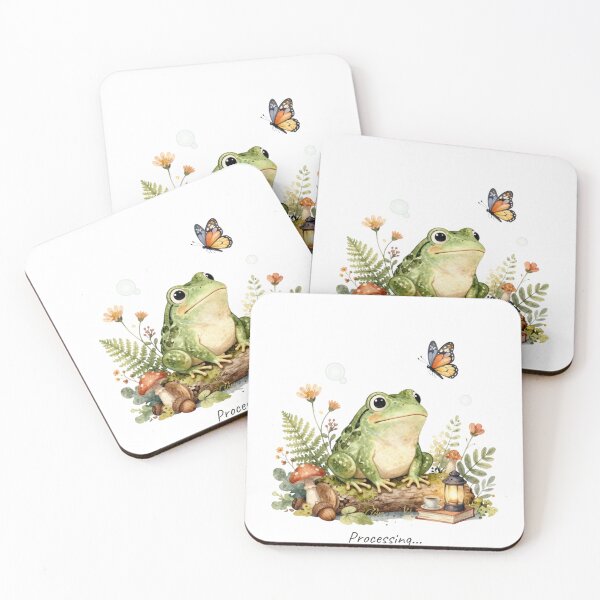 Item preview, Processing... | Cute Cottagecore Frog Watercolor Sticker | Cozy Woodland Frog Art designed and sold by Cozy Chaos Studio Co.