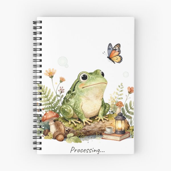 Item preview, Processing... | Cute Cottagecore Frog Watercolor Sticker | Cozy Woodland Frog Art designed and sold by Cozy Chaos Studio Co.