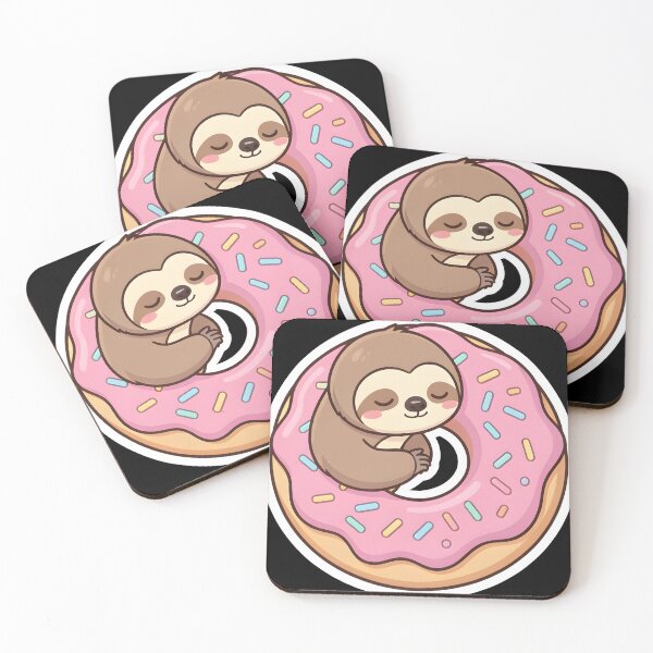 Item preview, Cute Sloth Sleeping on Donut Kawaii Lazy Dessert designed and sold by KCasual.