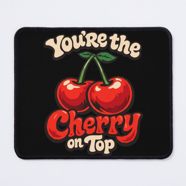 Item preview, You're the Cherry on Top - Retro 70s Typography & Fruit Art designed and sold by Tokraz-art.