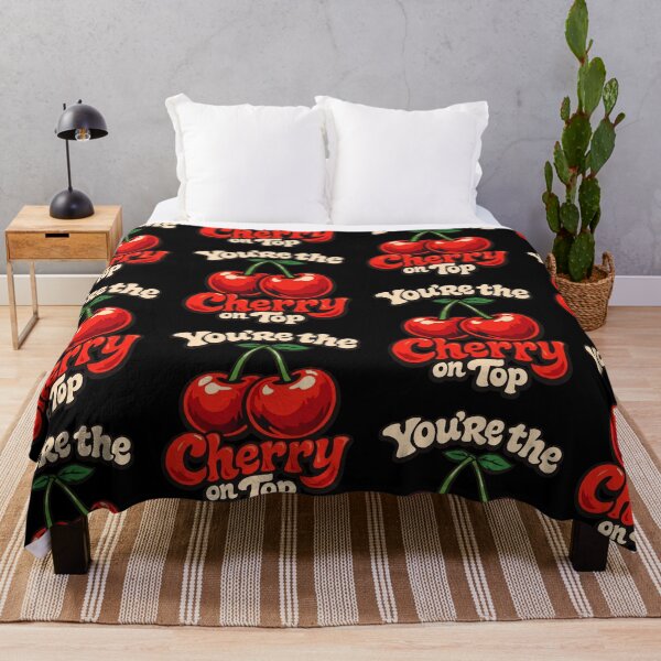 Item preview, You're the Cherry on Top - Retro 70s Typography & Fruit Art designed and sold by Tokraz-art.