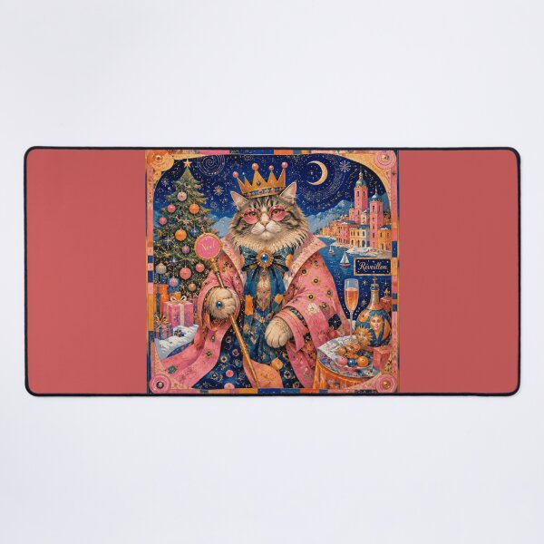 Item preview, The Christmas Eve Cat King - Christmas Magic and Champagne designed and sold by Natalia-Vlad.
