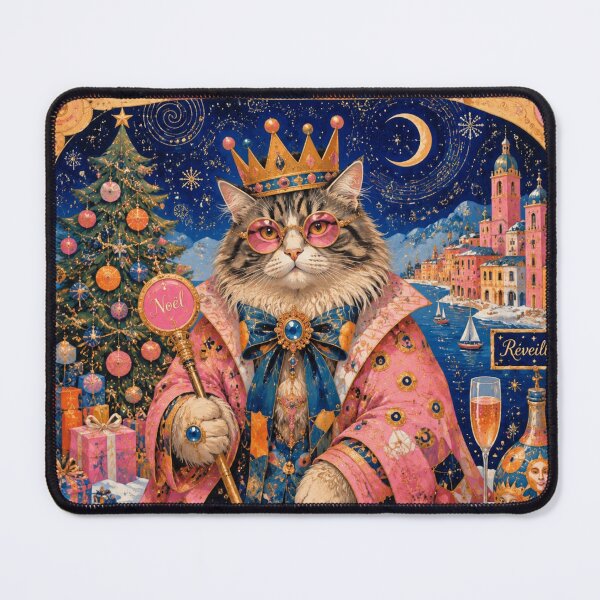 Item preview, The Christmas Eve Cat King - Christmas Magic and Champagne designed and sold by Natalia-Vlad.