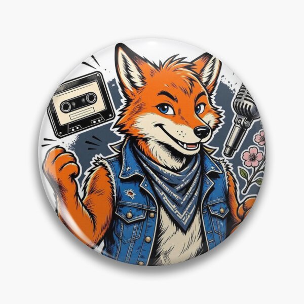Item preview, Retro Rocker Fox Vintage Cassette and Microphone designed and sold by ElvisVintagePosters.