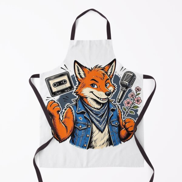 Item preview, Retro Rocker Fox Vintage Cassette and Microphone designed and sold by ElvisVintagePosters.