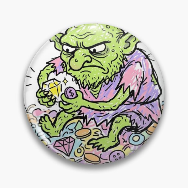 Item preview, Grumpy Green Goblin with Treasure Hoard designed and sold by Pixele.