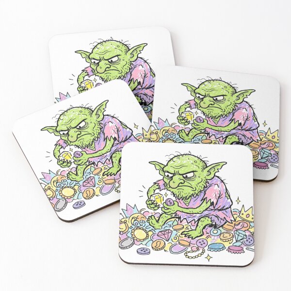 Item preview, Grumpy Green Goblin with Treasure Hoard designed and sold by Pixele.