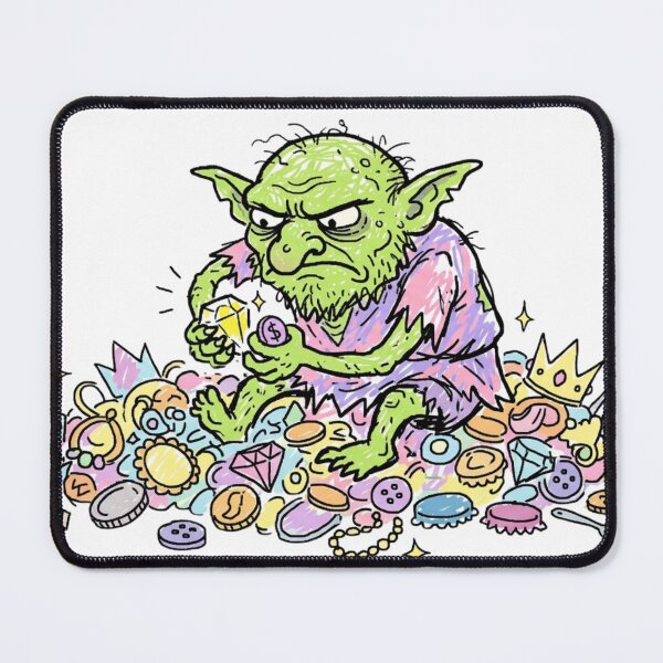 Item preview, Grumpy Green Goblin with Treasure Hoard designed and sold by Pixele.