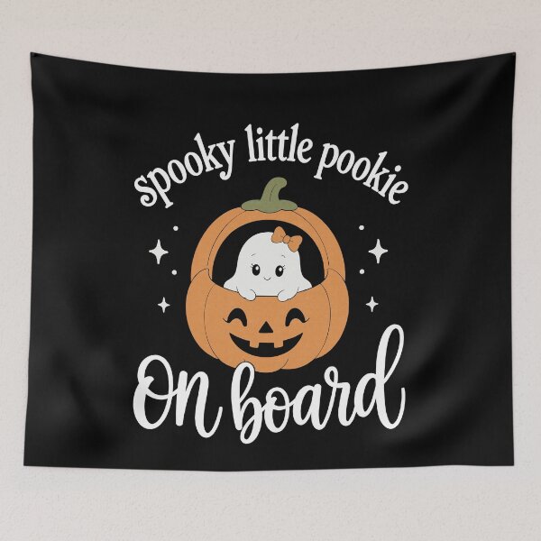 Artikelvorschau, Gruseliger kleiner Pookie an Bord – Halloween-Baby-Enthüllung entworfen und verkauft von FreshVibe Prints.
