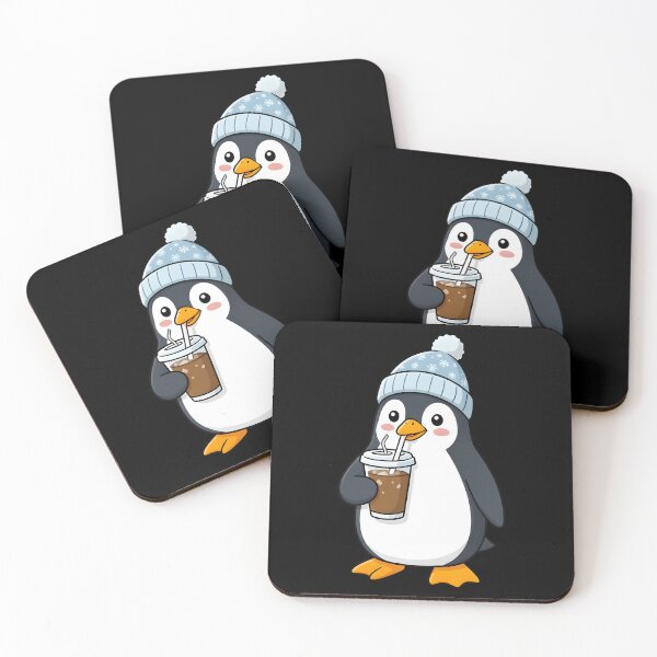 Item preview, Cute Penguin Drinking Iced Coffee Kawaii Winter Animal designed and sold by KCasual.