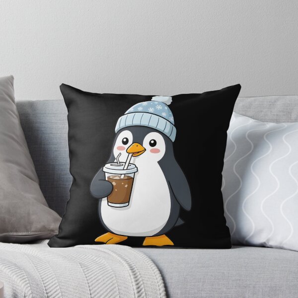 Item preview, Cute Penguin Drinking Iced Coffee Kawaii Winter Animal designed and sold by KCasual.