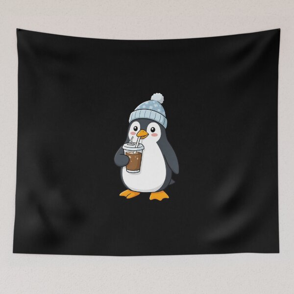 Item preview, Cute Penguin Drinking Iced Coffee Kawaii Winter Animal designed and sold by KCasual.