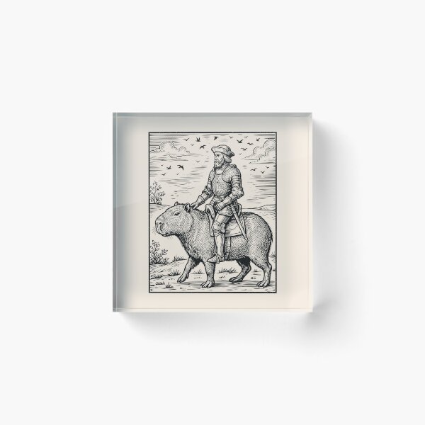 Item preview, Knight Riding Capybara Medieval Fantasy Renaissance Fait   designed and sold by Y-Vibes.