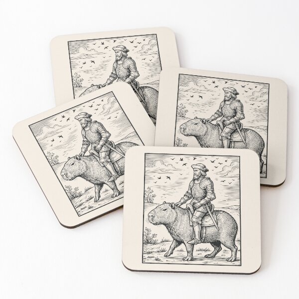 Item preview, Knight Riding Capybara Medieval Fantasy Renaissance Fait   designed and sold by Y-Vibes.