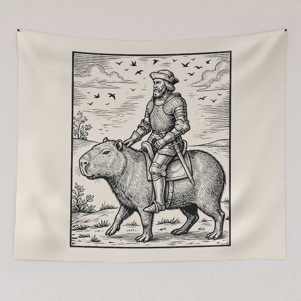 Item preview, Knight Riding Capybara Medieval Fantasy Renaissance Fait designed and sold by Y-Vibes.