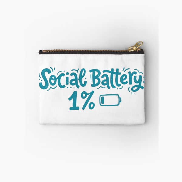Item preview, Social Battery 1% Hand-Lettered Quote designed and sold by Pixele.