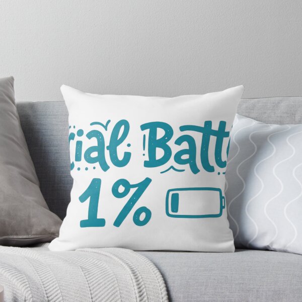Item preview, Social Battery 1% Hand-Lettered Quote designed and sold by Pixele.