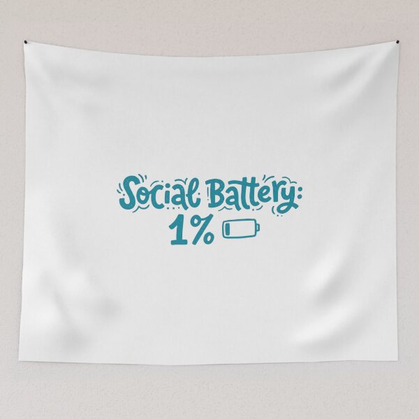 Item preview, Social Battery 1% Hand-Lettered Quote designed and sold by Pixele.