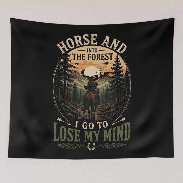Item preview, Horse and Into the Forest I Go to Lose My Mind Vintage Equestrian Nature Artwork designed and sold by JustCrafted.